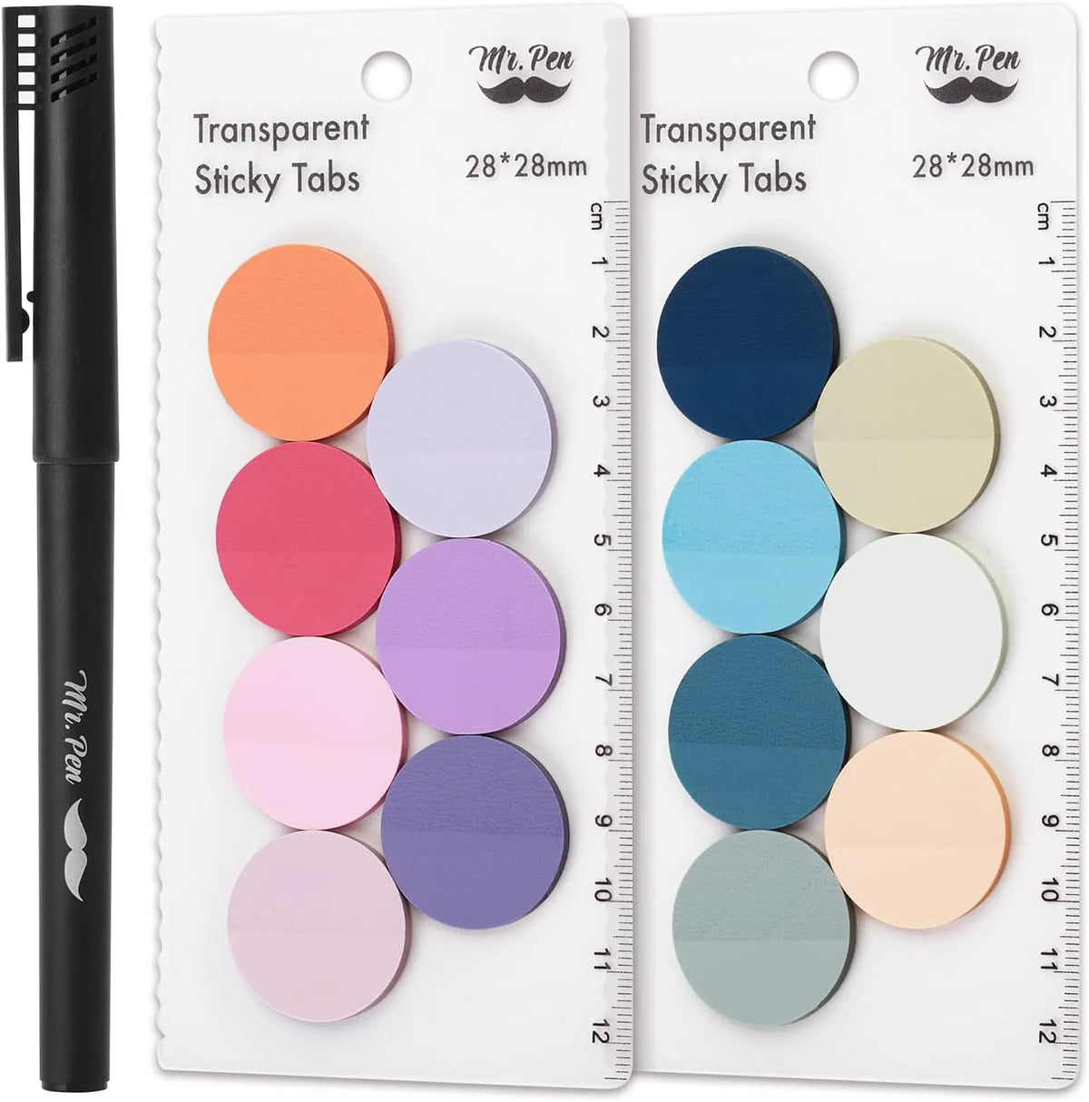560 Pcs Transparent Sticky Notes, Pastel Colors, See-Through Round Tabs for Bible & Study