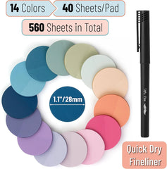 560 Pcs Transparent Sticky Notes, Pastel Colors, See-Through Round Tabs for Bible & Study