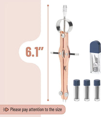 Rose Gold Bow Compass with Lock and Leads Set