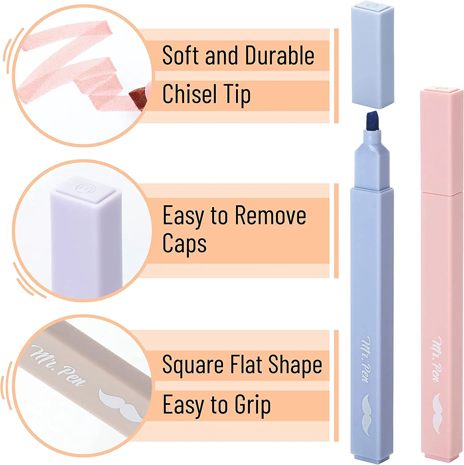Aesthetic Highlighters, Chisel Tip, 16 Pack