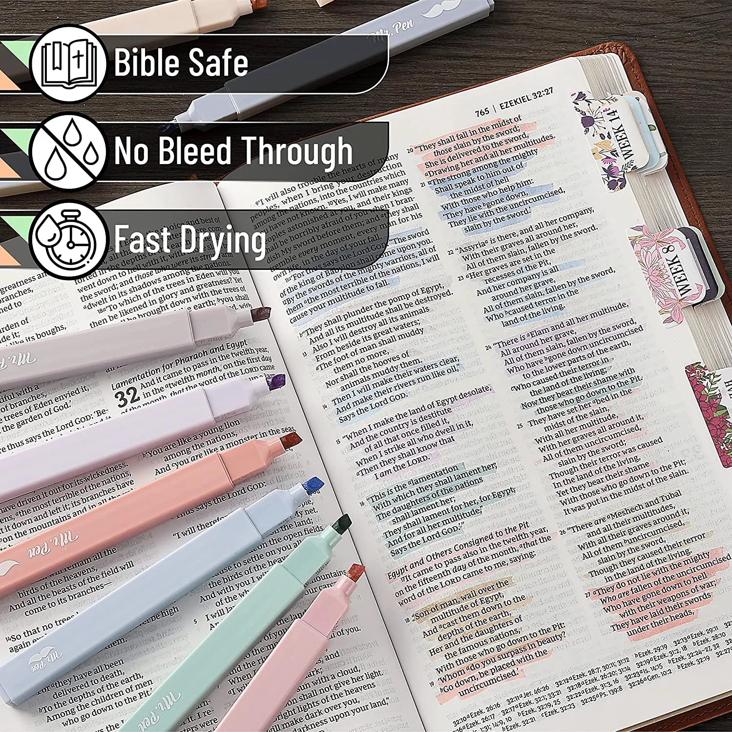 Aesthetic Pastel Highlighters, 16-Pack, Chisel Tip, Morandi Colors, No-Bleed Bible Markers, Assorted Cute Shades