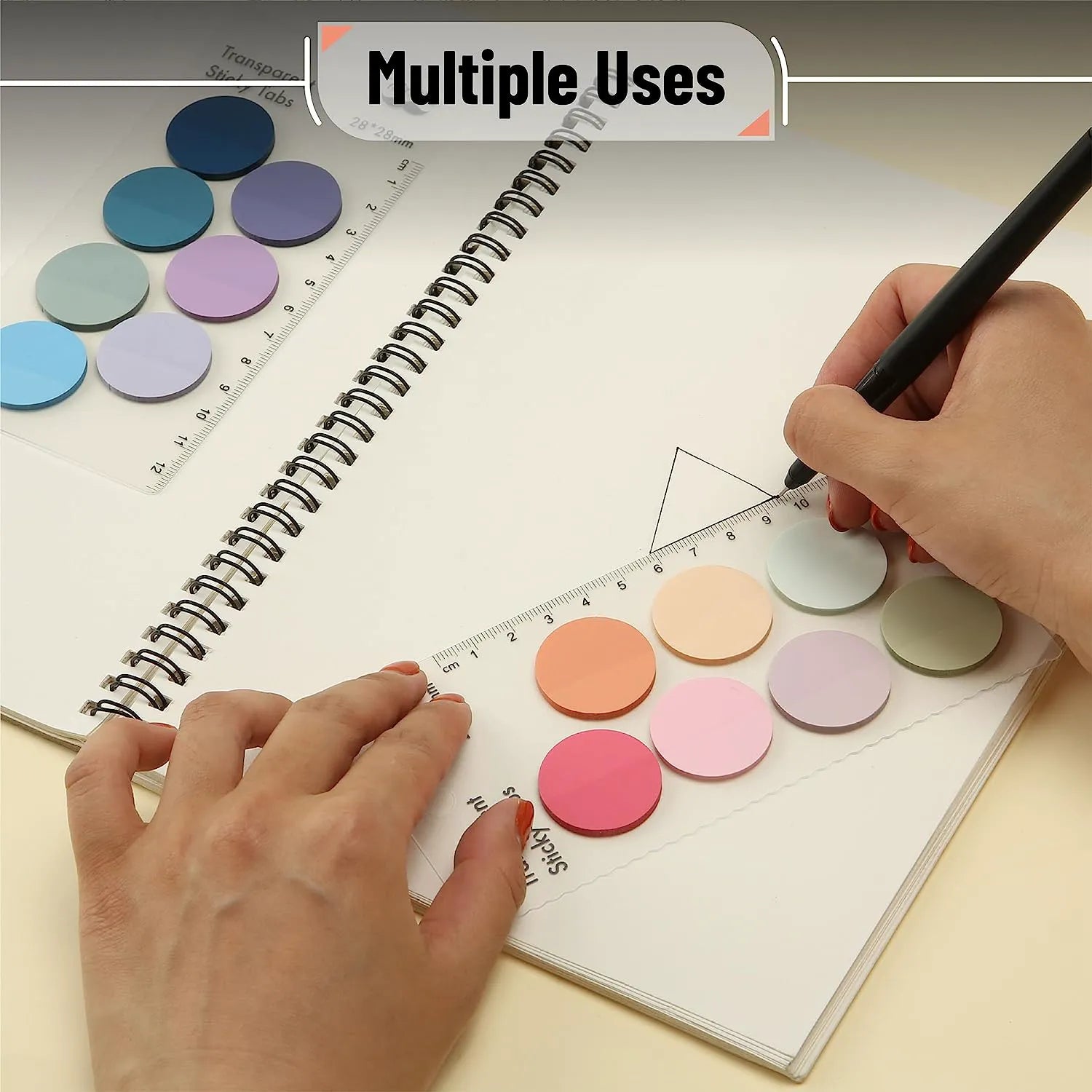560 Pcs Transparent Sticky Notes, Pastel Colors, See-Through Round Tabs for Bible & Study
