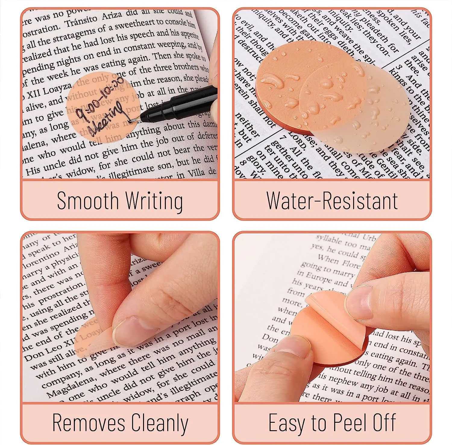 560 Pcs Transparent Sticky Notes, Pastel Colors, See-Through Round Tabs for Bible & Study