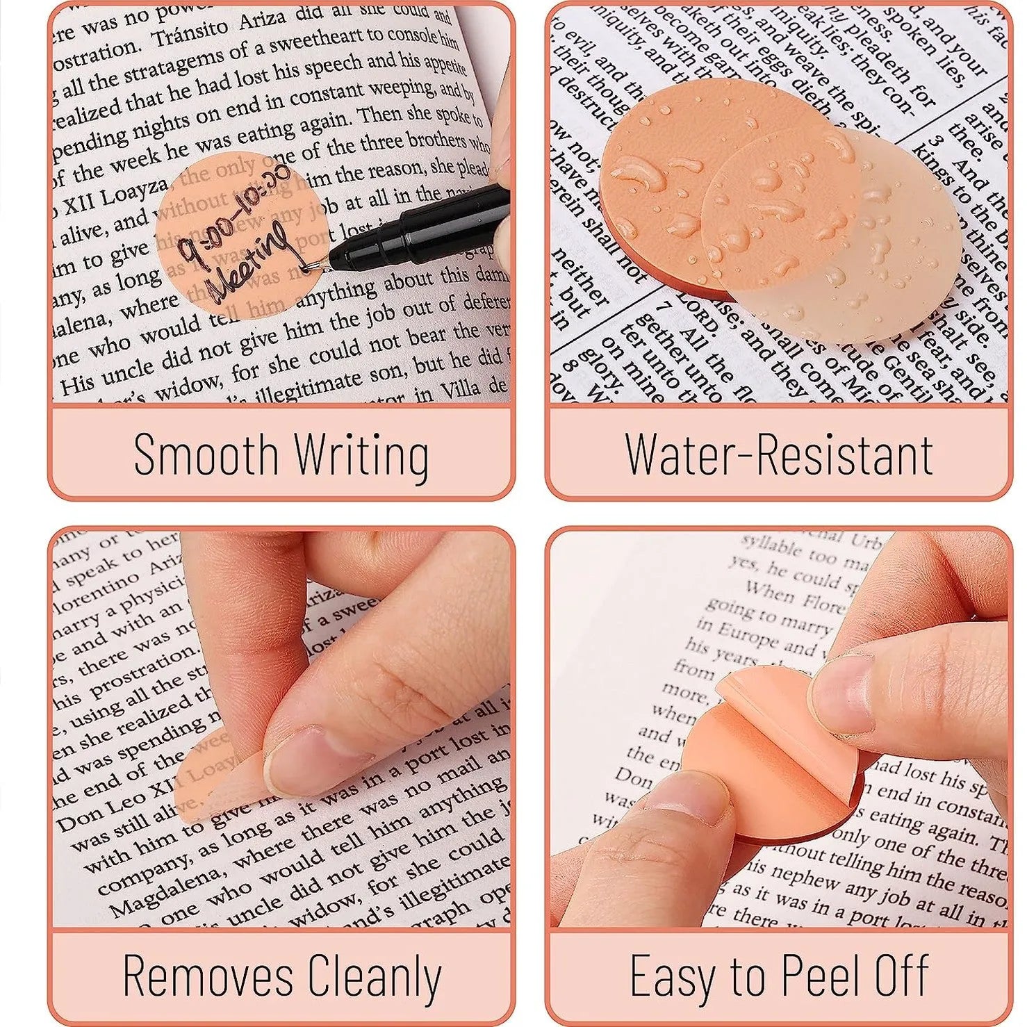560 Pcs Transparent Round Sticky Notes, Assorted Colors, 28mm, with Quick-Dry Pen
