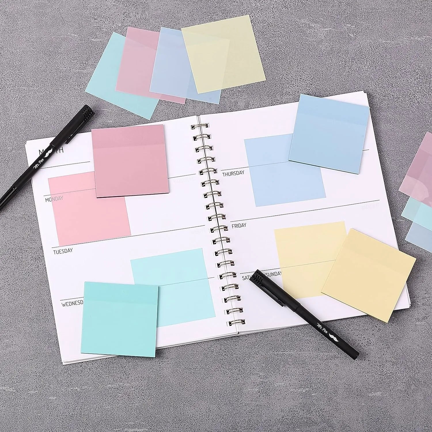 Pastel Transparent Sticky Notes 3x3