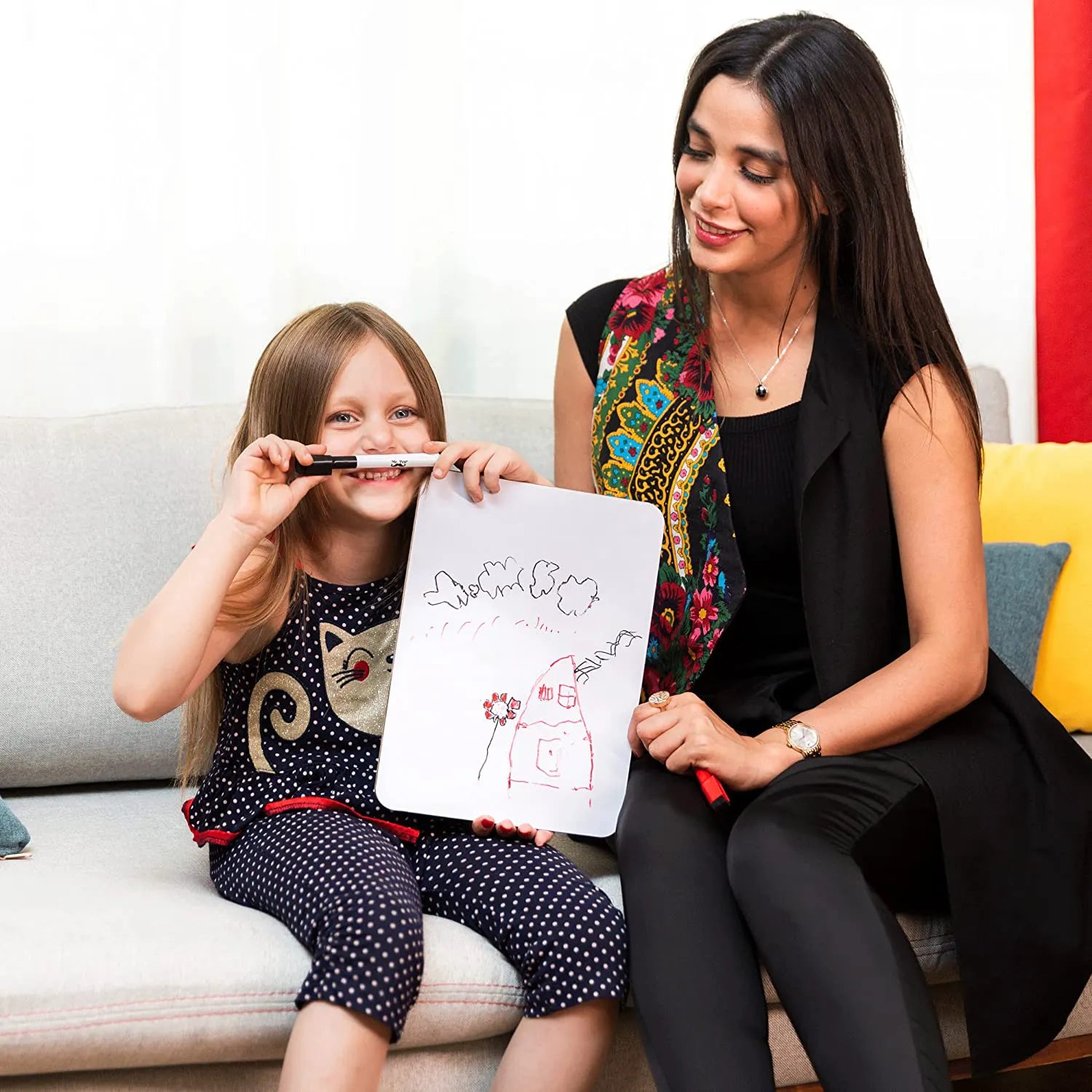 Kids Small Double-Sided Dry Erase Board with 3 Markers