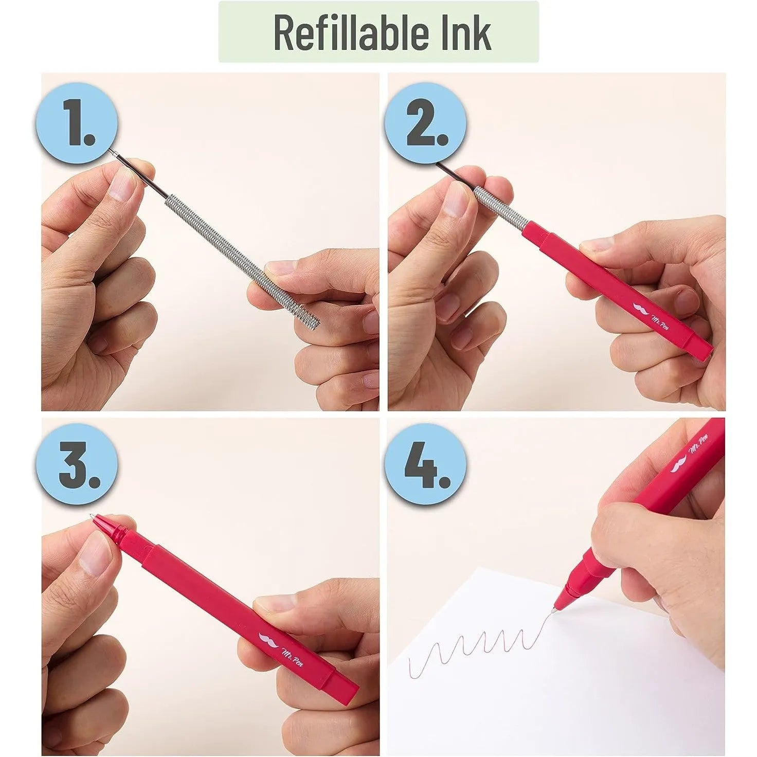 Aesthetic Pens 10 Pack - Assorted Colors, Fast-Dry, No Smear, No Bleed Through, Fine Point Ballpoint Pens for Note Taking