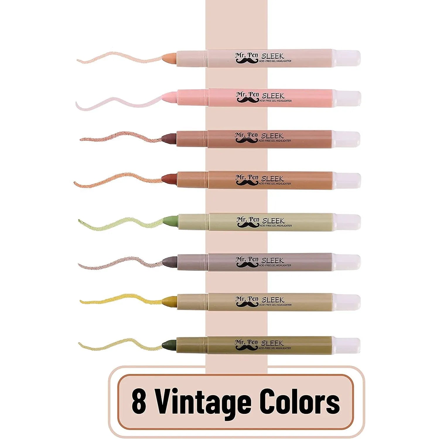 Gel Highlighters, 8 Pack, No-Bleed, Twist-Up Design, Sharpenable Tips, Smooth Glide, Perfect for Bible Pages