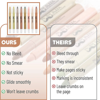 Gel Highlighters, 8 Pack, No-Bleed, Twist-Up Design, Sharpenable Tips, Smooth Glide, Perfect for Bible Pages