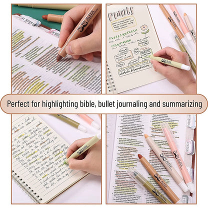 Gel Highlighters, 8 Pack, No-Bleed, Twist-Up Design, Sharpenable Tips, Smooth Glide, Perfect for Bible Pages