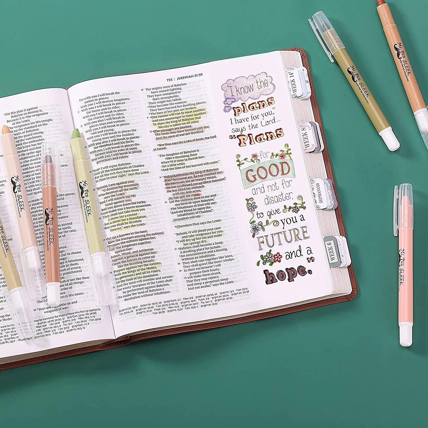 Gel Highlighters, 8 Pack, No-Bleed, Twist-Up Design, Sharpenable Tips, Smooth Glide, Perfect for Bible Pages